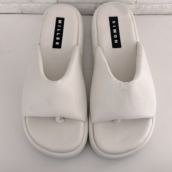 SIMON MILLER Taffy Puffy Platform Slide Sandal In Macadamia Size 40, US 9.5 - Picture 3 of 11